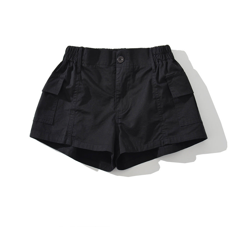 Dame fritids-shorts med praktiske cargo-lommer og elastisk liv Stilla