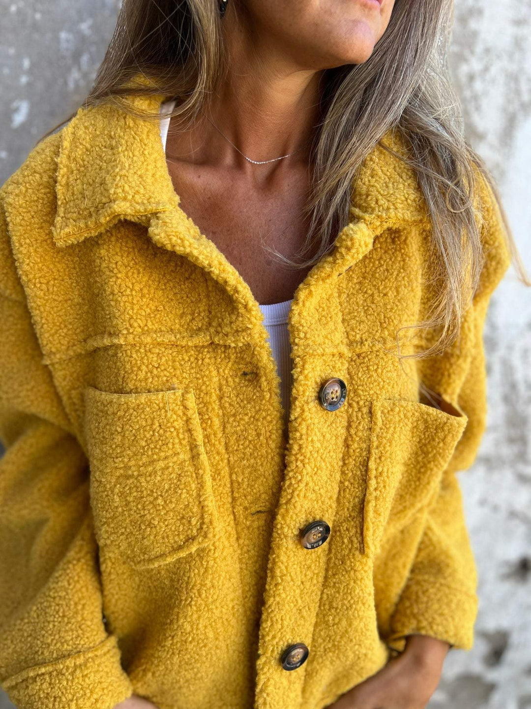 Femme Cozy Fleece Knaplukning Jakke Stilla