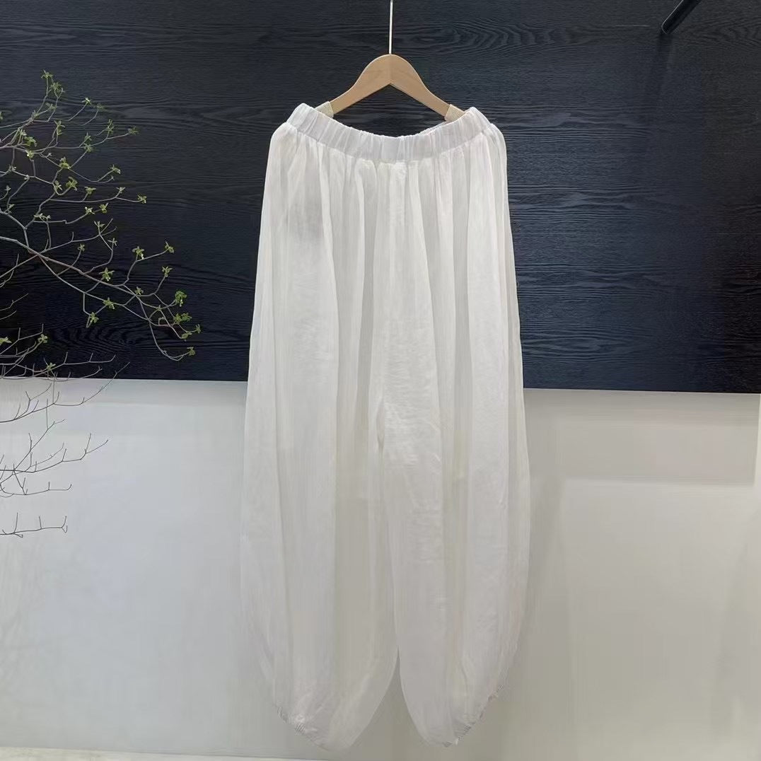 Femme Lettere Slankskårne Culottes med Elastisk Talje Stilla