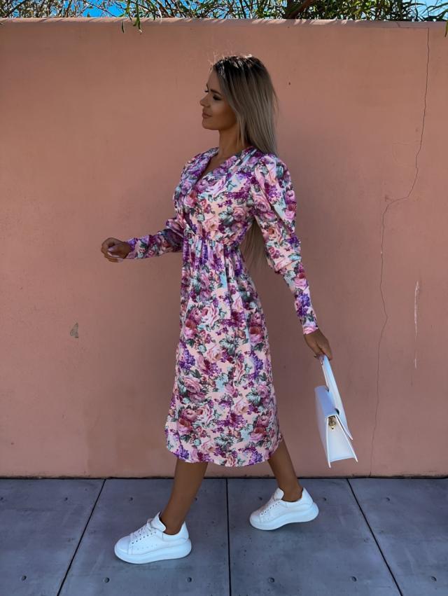 Dame elegant maxikjole med leopardprint Stilla
