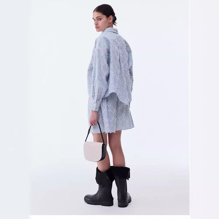 Kvindernes afslappede shorts med elastisk talje og slidisk mønster Stilla