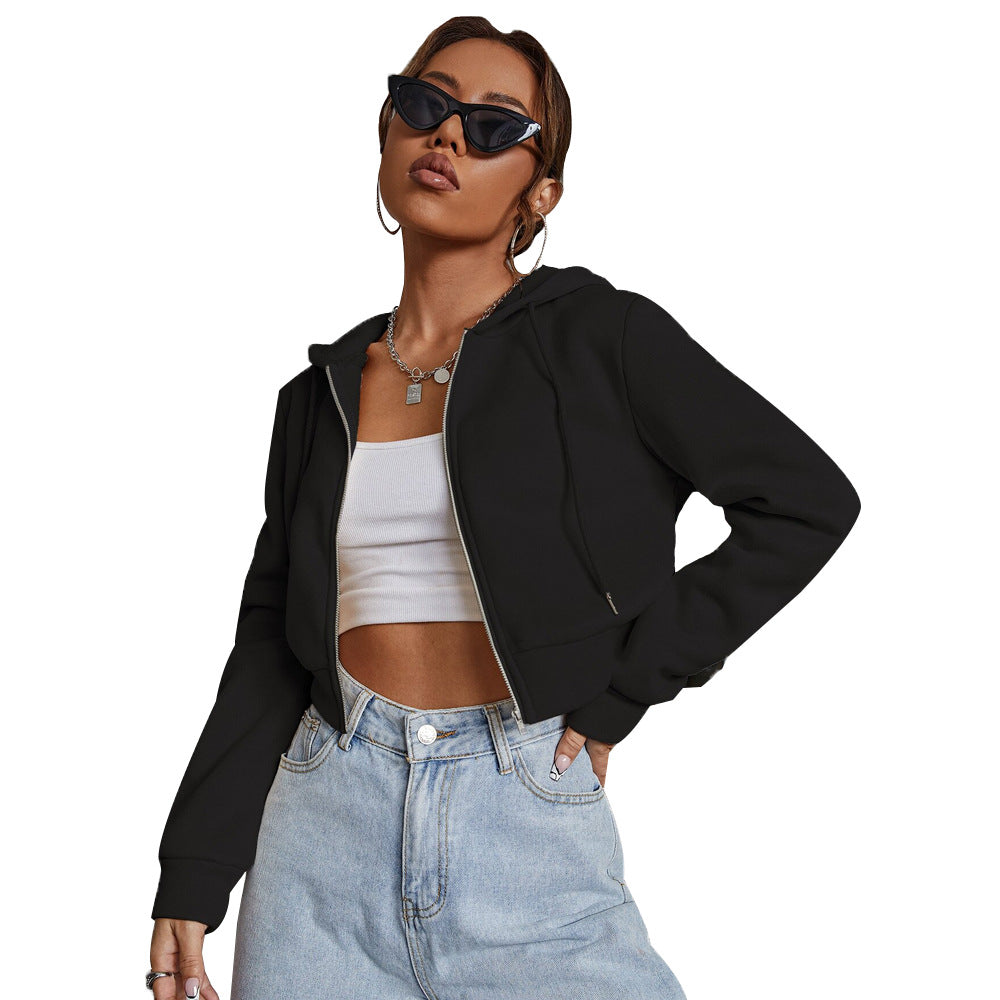 Kvindernes cropped hoodie jakke med moderne snit og komfortabelt materiale Stilla