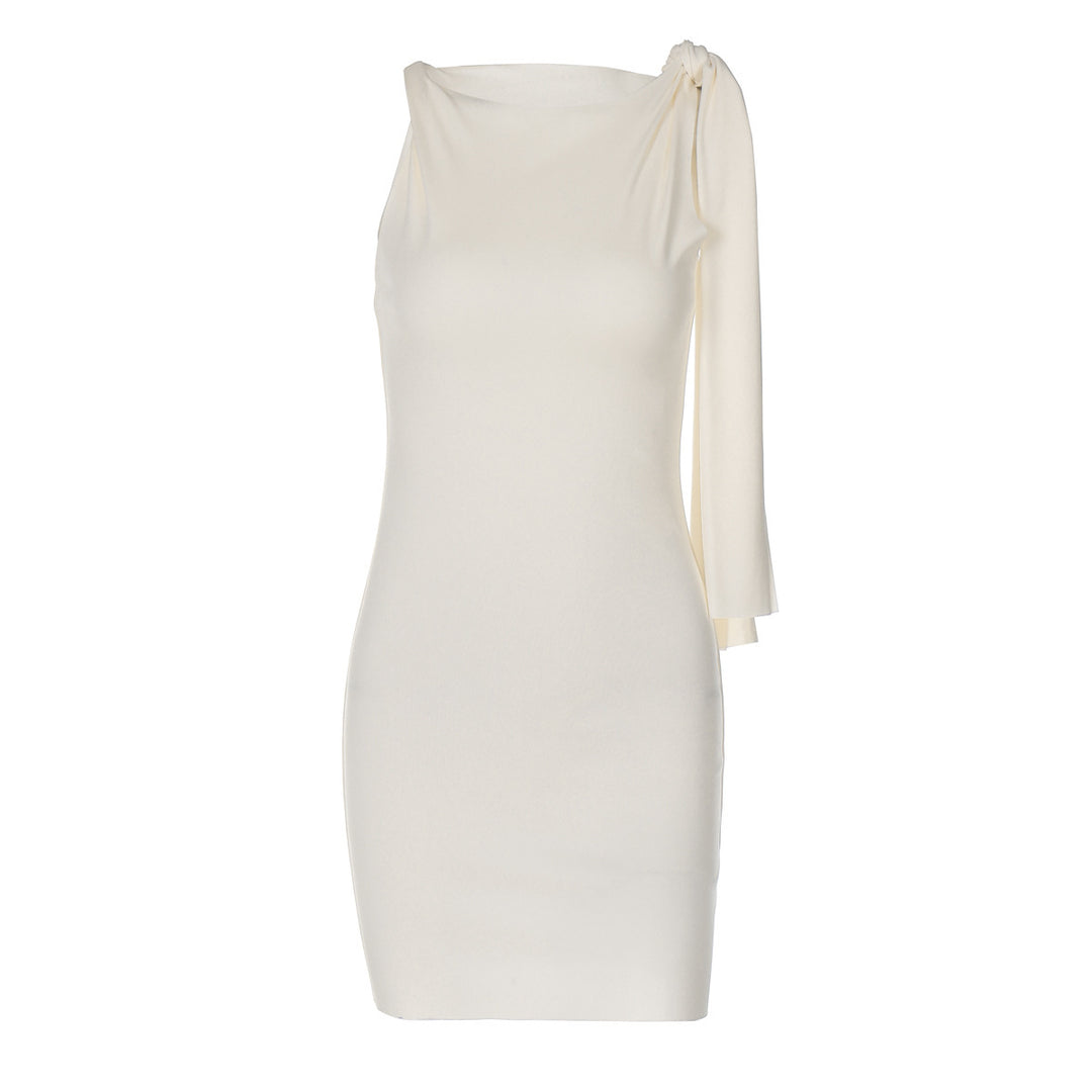 Dame Tætsiddende One-Shoulder Kjole med elegante Rynker Stilla