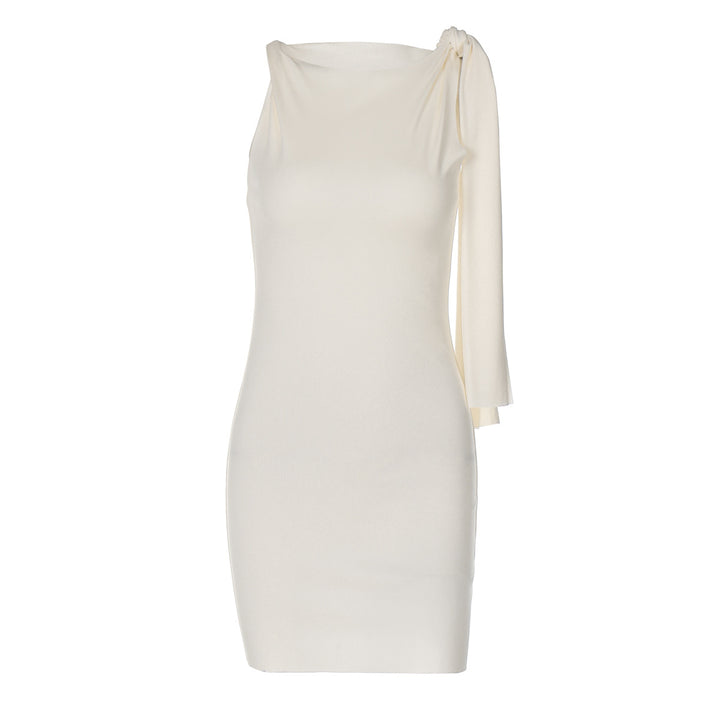 Dame Tætsiddende One-Shoulder Kjole med elegante Rynker Stilla