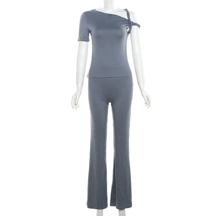 Dame Figurtilpasset Jumpsuit med asymmetrisk snit og elegant skulderfremhævelse Skovae