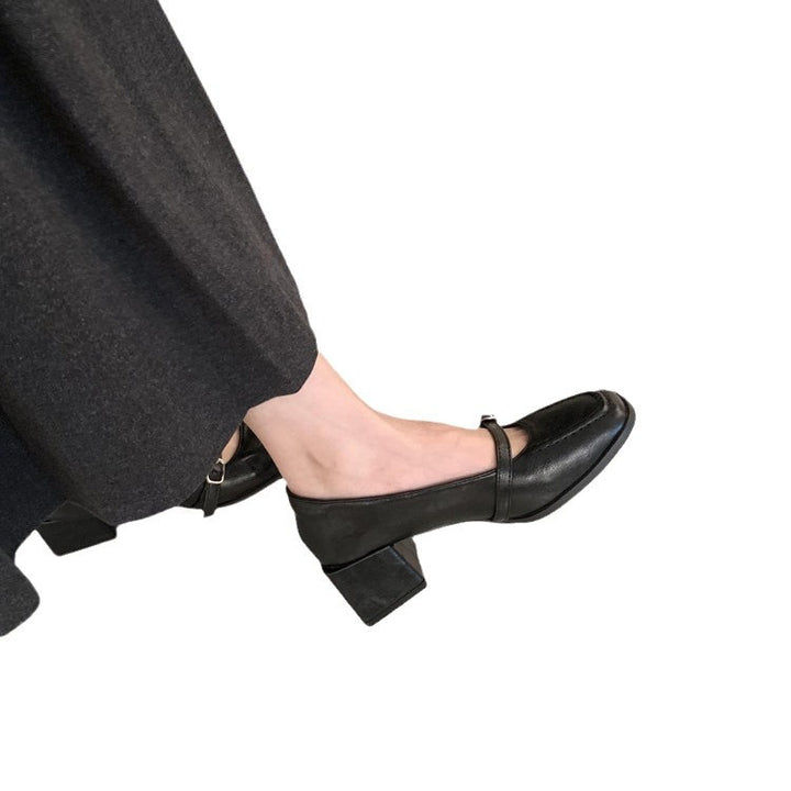 Dame blokhæls Mary Jane pumps med justerbar rem Stilla