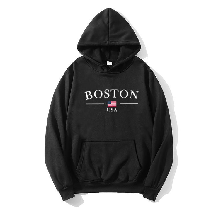 Kvinder hoodie med Boston print Skovae