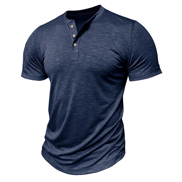 Herrer Kortærmet Henley T-Shirt med moderne Button-Down-udskæring Stilla