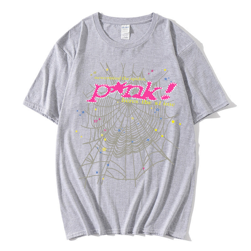 Kvinders afslappede T-shirt med kreativ edderkoppespind design Skovae
