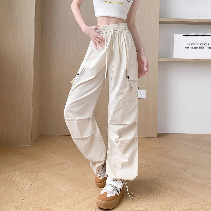Femme Casual Cargo-bukser med elastisk linning og sidelommer Stilla