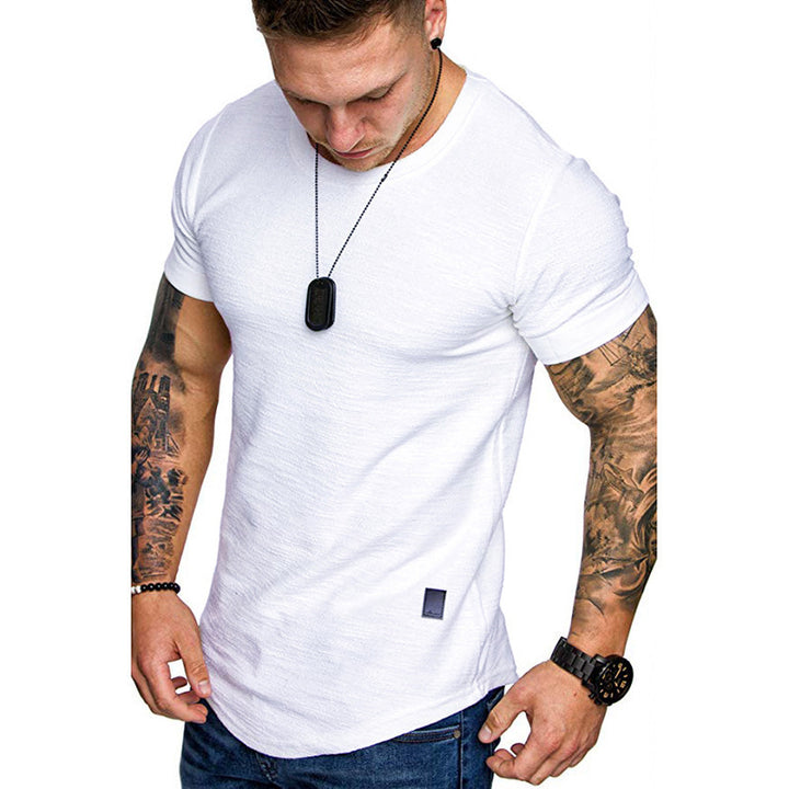 Herrer fashion T-shirt med struktureret stof og asymmetrisk søm Stilla