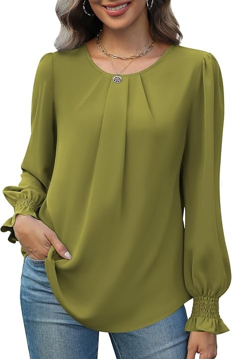Damer elegant bluse med puffærmer Stilla
