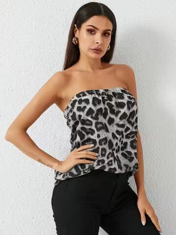 Dame Strapless Trappemønster Top Stilla