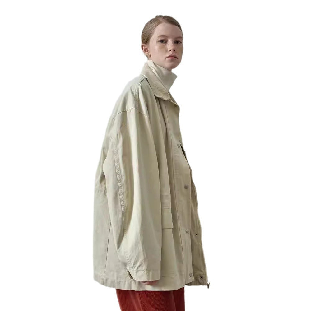 Kvinders Oversized Utility Jakke med robust stof og praktiske lommer Stilla