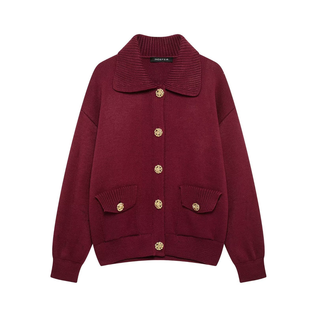 Femme Strikcardigan med dekorative knapper Stilla