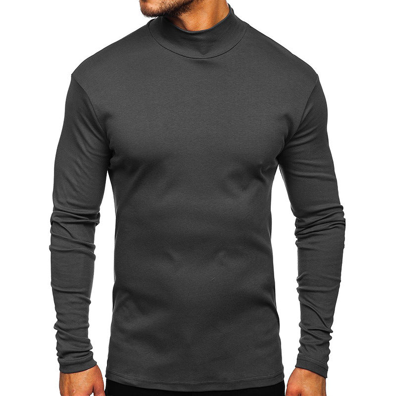 Herrer langærmet T-shirt med høj krave og funktionelt design Stilla