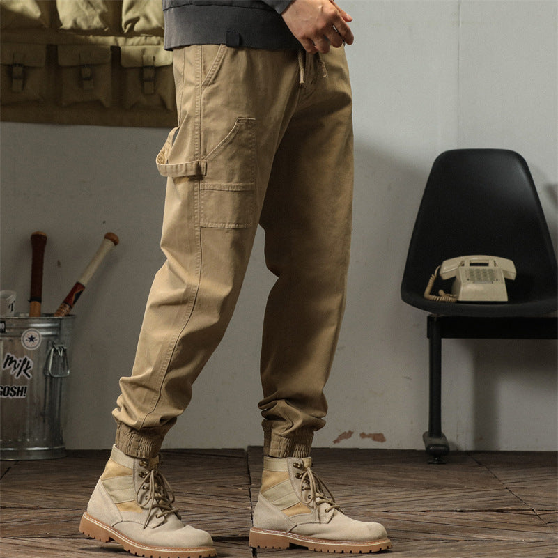 Herrer casual Utility-bukser med praktische lommer og elastiske ribkanter Stilla