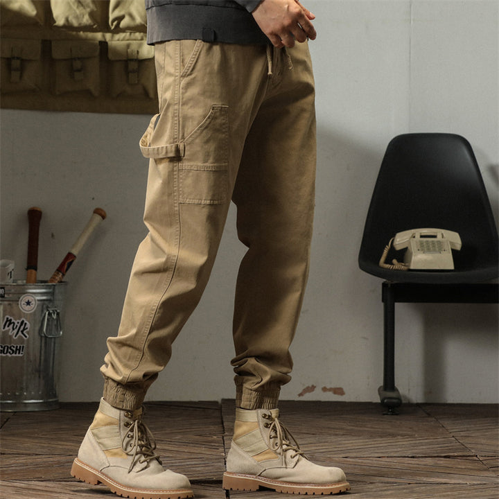 Herrer casual Utility-bukser med praktische lommer og elastiske ribkanter Stilla