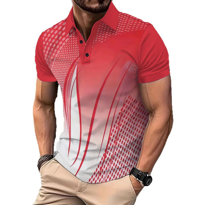Herrer funktionspoloshirt med dynamisk grafikdesign Stilla