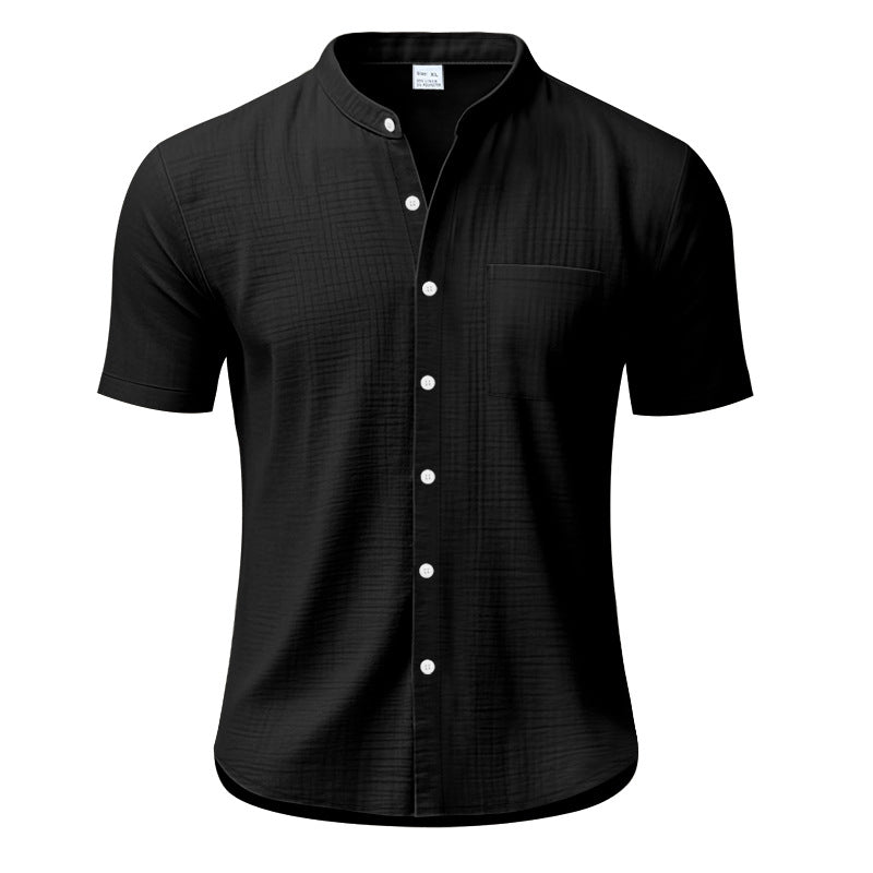 Herrer Kortærmet Henley T-shirt med struktureret design og brystlomme Stilla