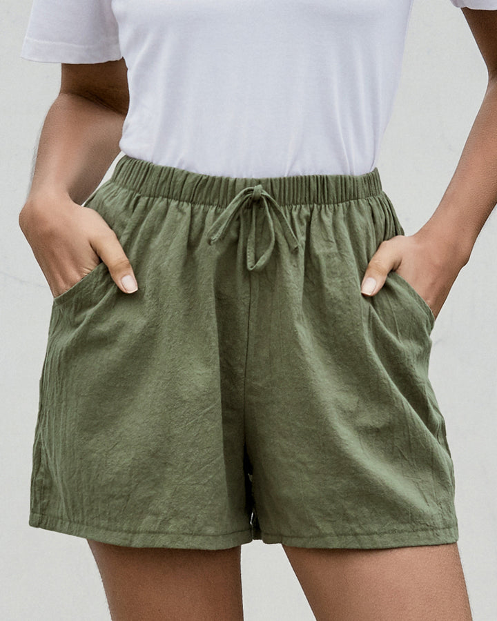 Dame behagelige shorts med elastisk talje og lommer Stilla