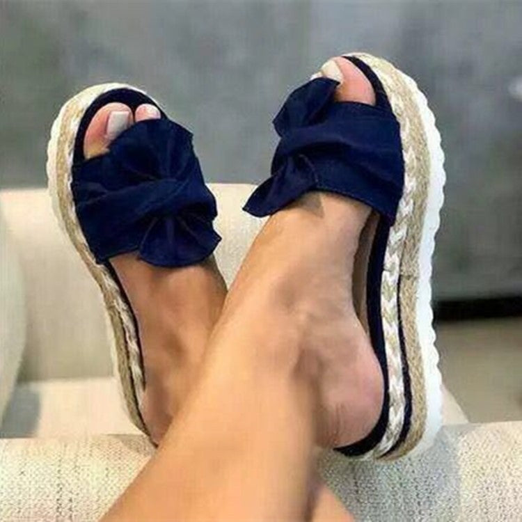 Dame Mode Wedge-sandaler med elegant sløjfe-design og høj sål Stilla