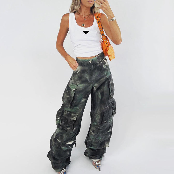Dame Cargo-bukser i afslappet oversized-snit med funktionelle lommer Stilla