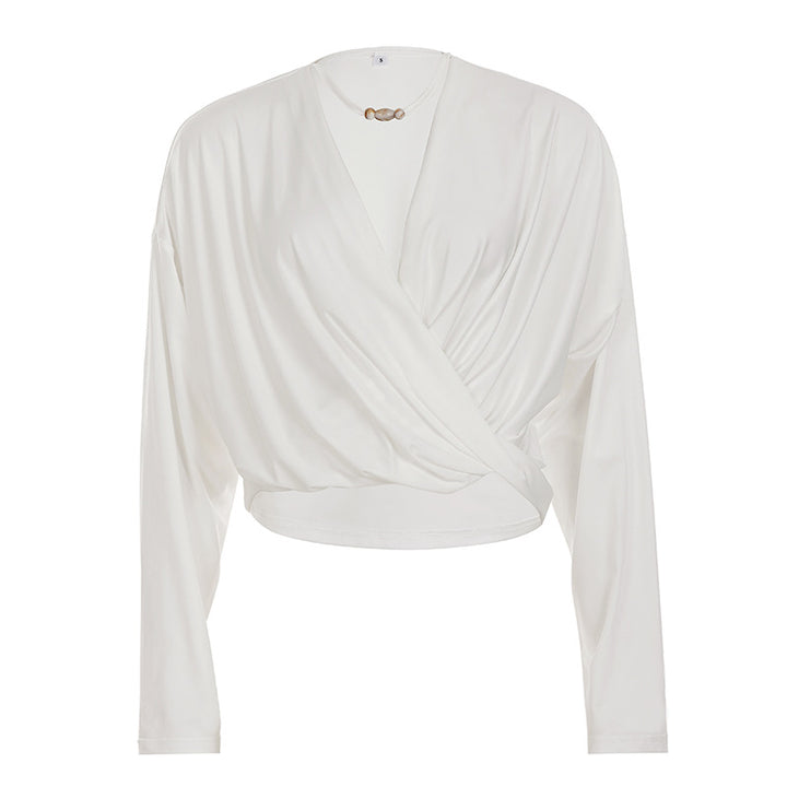 Damer casual longsleeve top med elegant knude detaljer Skovae