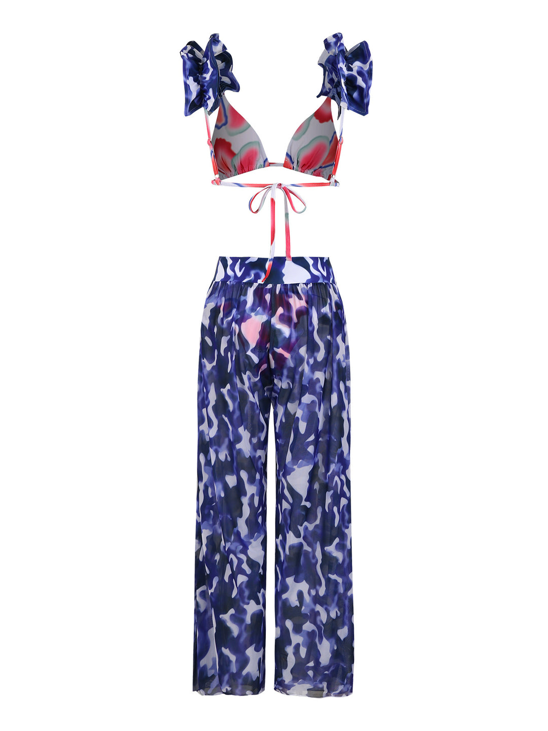 Dame Bikiniset med spændende ruffles design og svingende bukser Stilla