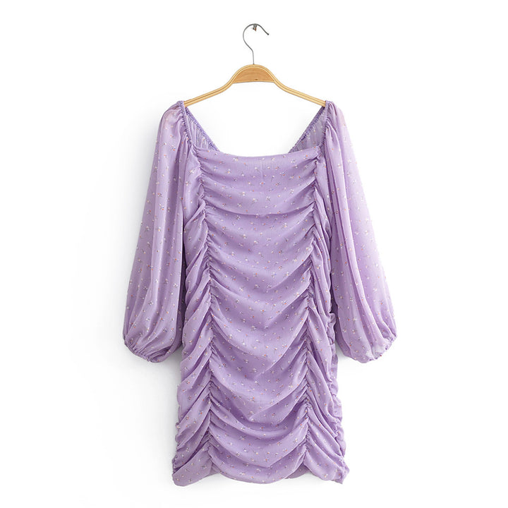 Dame Flydende Volang T-shirt med Puffærmer og elegant Drapering Stila
