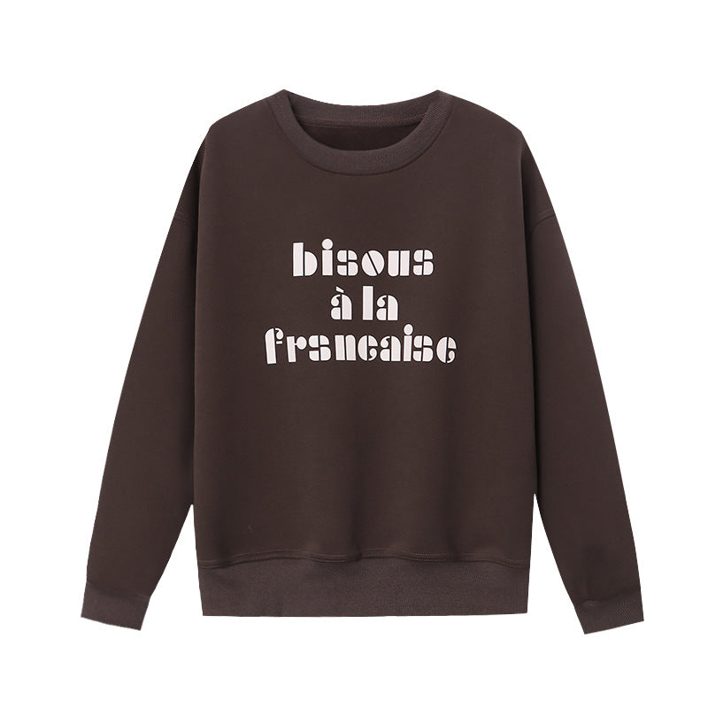 Dame casual sweatshirt med kreativt tekst Stilla