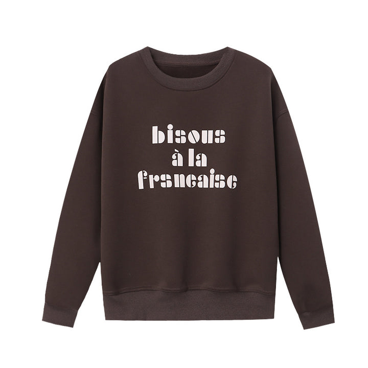 Dame casual sweatshirt med kreativt tekst Stilla
