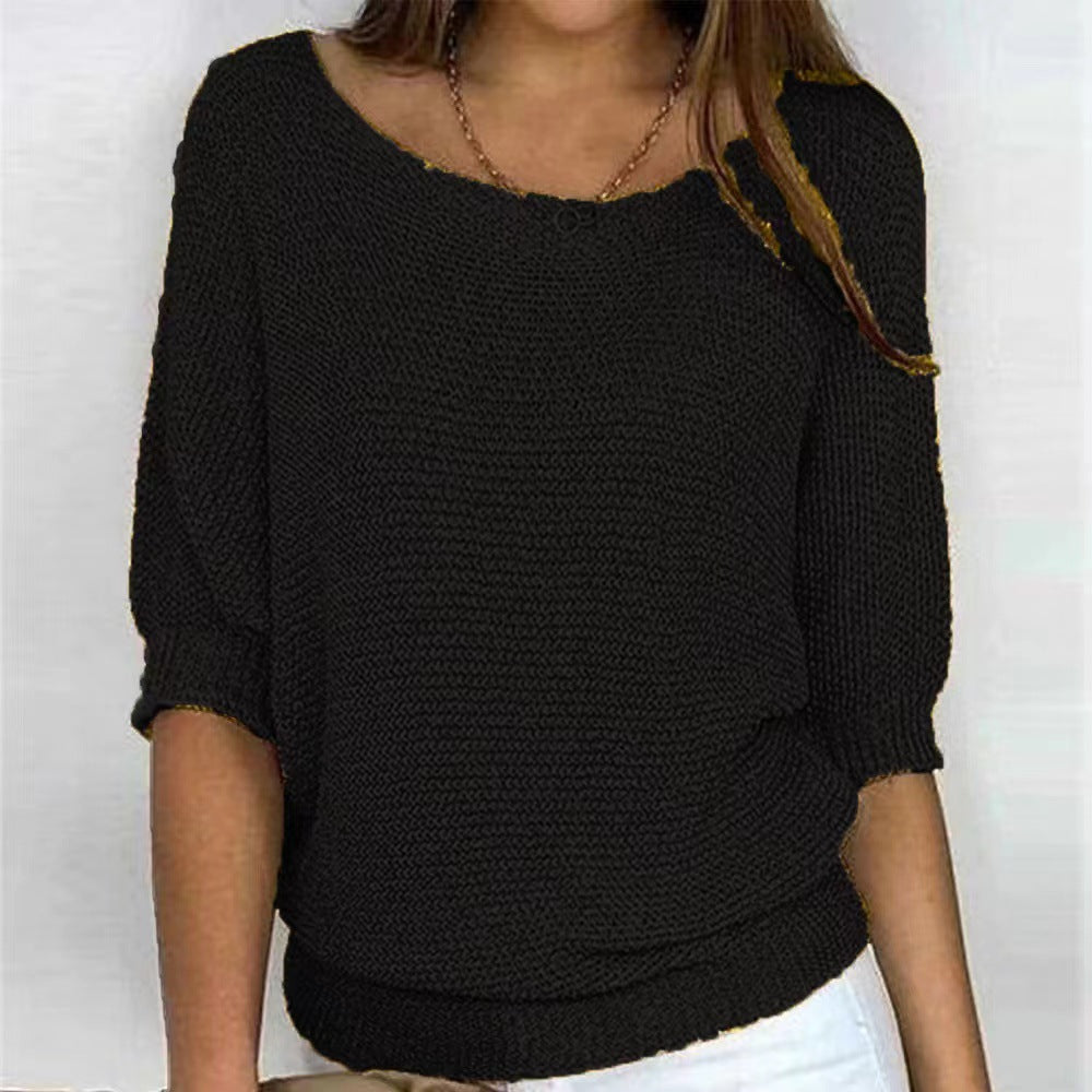 Femme Oversized Strikpullover med flagermusærmer Stilla
