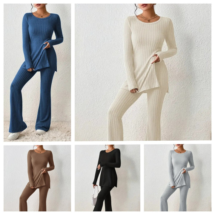 Dame Kombi-Loungewear med langt top og udvidede ben Stilla