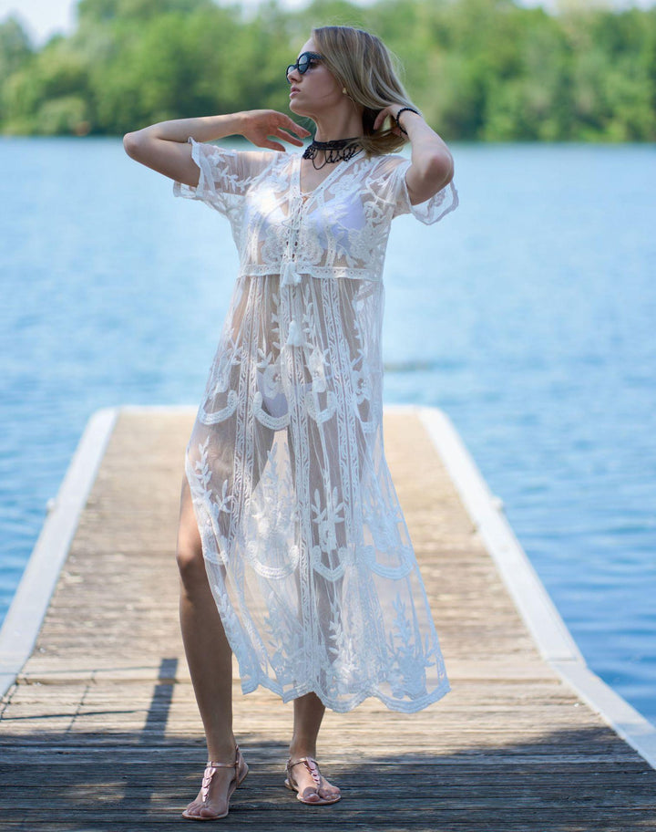 Dame spidse kimono med gennemsigtig elegance Stilla