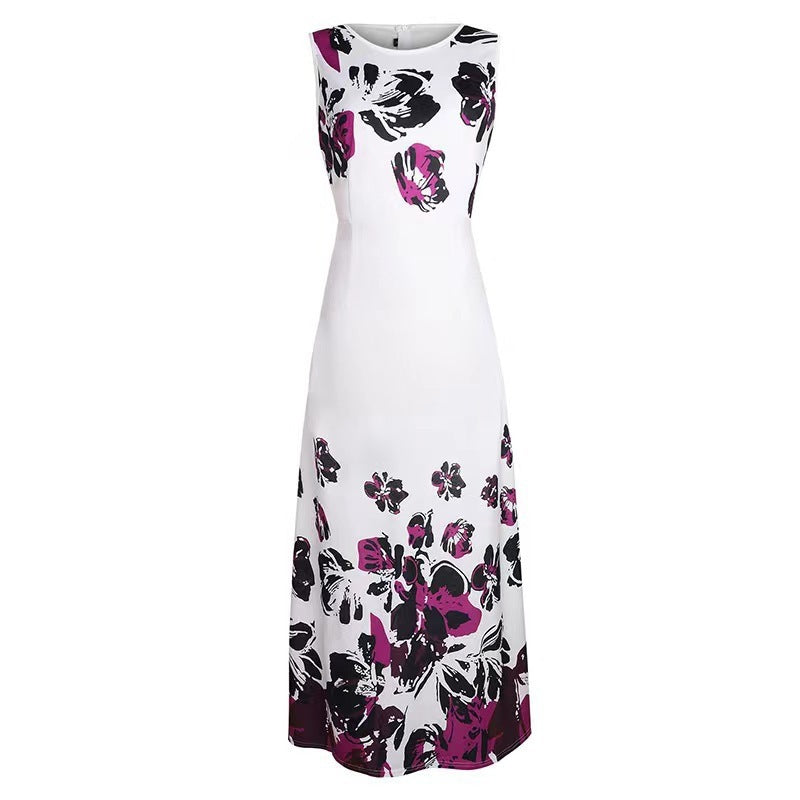 Dame Maxikjole med blomstret design Stilla
