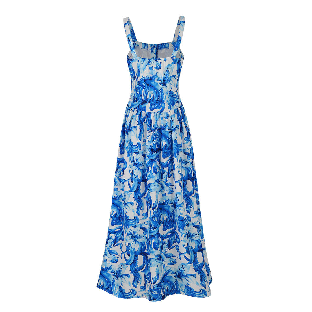 Dame Maxikjole med elegant blomsterprint og off-shoulder design Stilla