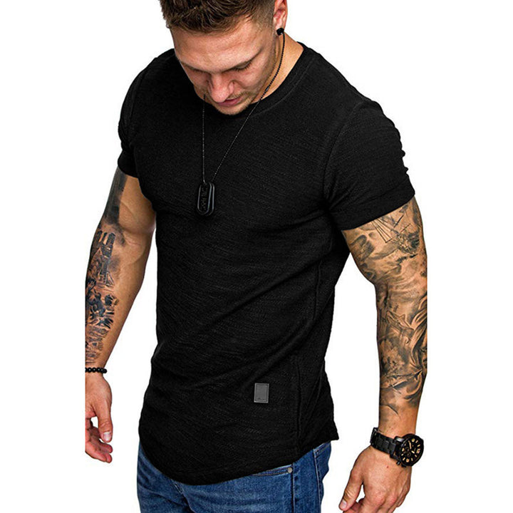 Herrer fashion T-shirt med struktureret stof og asymmetrisk søm Stilla