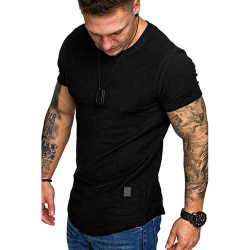 Herrer fashion T-shirt med struktureret stof og asymmetrisk søm Stilla