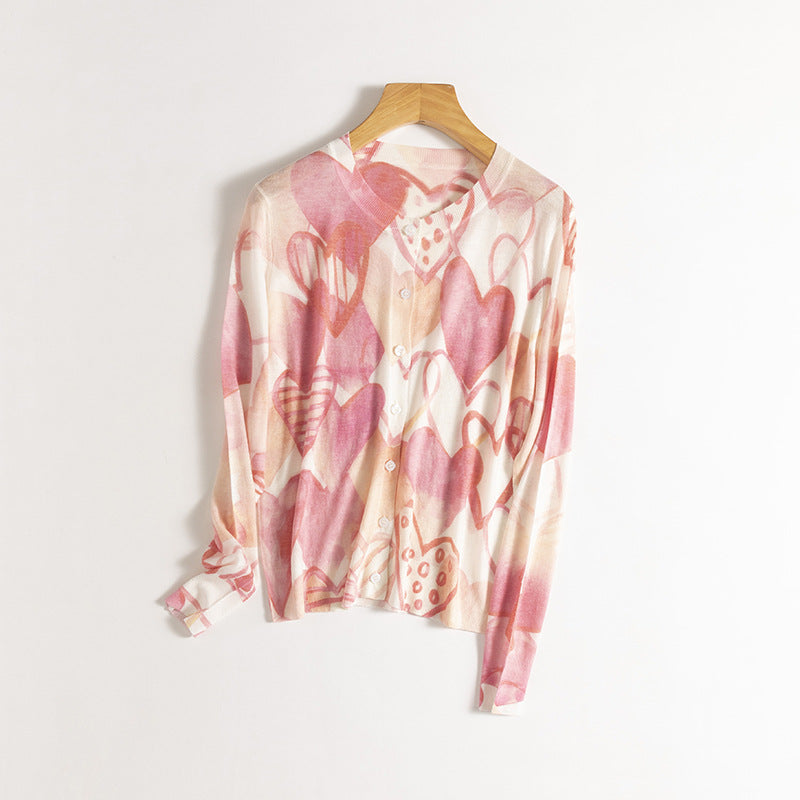 Femme Kunstnerisk Grafisk Pullover Sweater Stilla