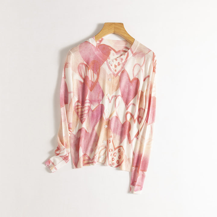 Femme Kunstnerisk Grafisk Pullover Sweater Stilla