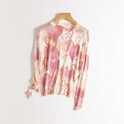 Femme Kunstnerisk Grafisk Pullover Sweater Stilla