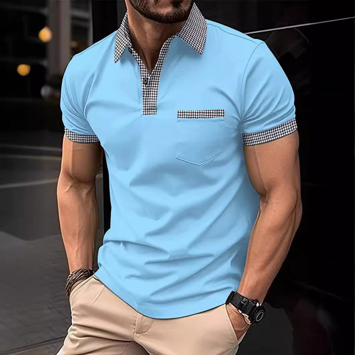Herre polo shirt med moderne krave og praktisk brystlomme Stilla