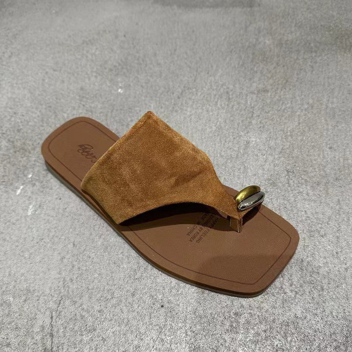 Dame Mode Flip-Flops med Metalldetalje Stilla