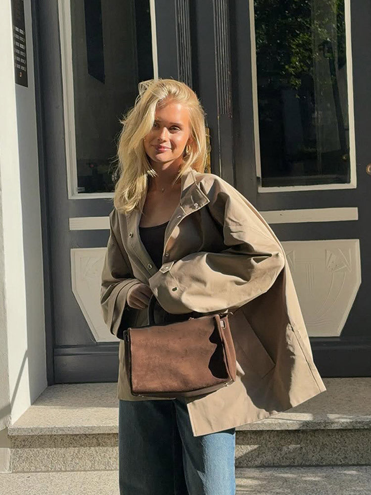 Dame afslappet oversized jakke med praktiske lommer Stilla