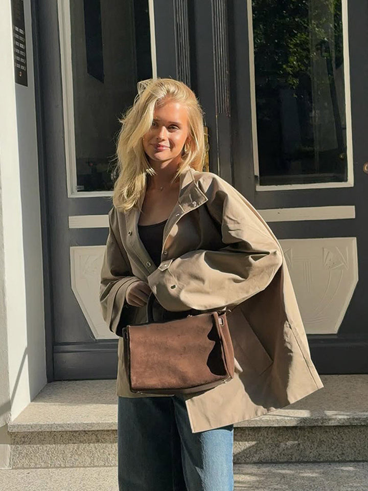 Dame afslappet oversized jakke med praktiske lommer Stilla