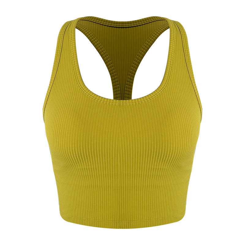 Dame Sports Racerback Crop Top med fugtregulerende materiale og elastisk pasform Stilla
