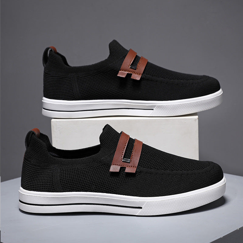 Herrer Åndbare Slip-On Fritids Sneakers med Stilfulde Accenter Stilla