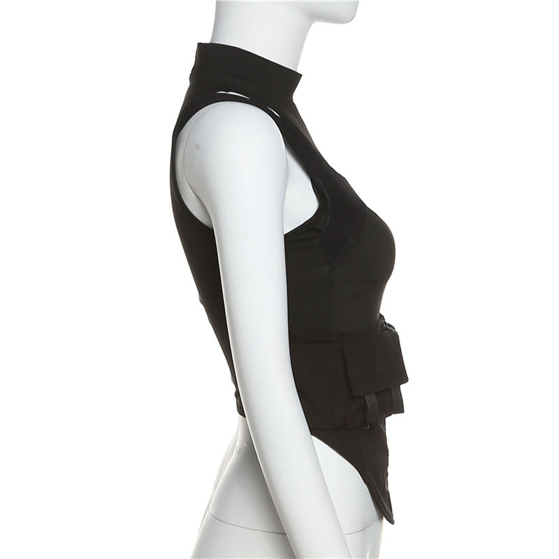 Dame Sports Tanktop med innovativt højtstående design og justerbare remme Skovae