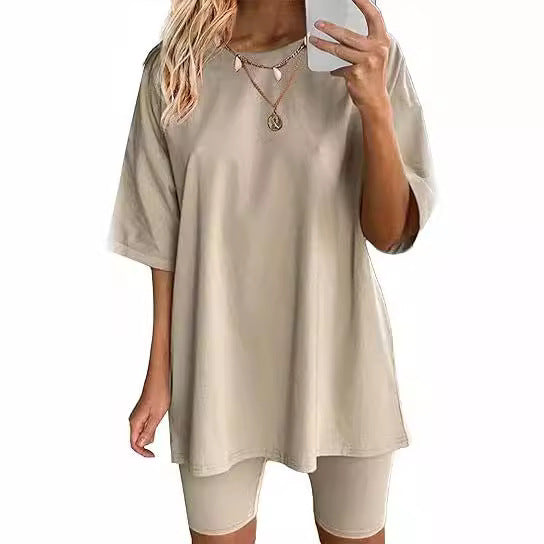 Dame Oversized T-Shirt og cykelshorts sæt Stilla